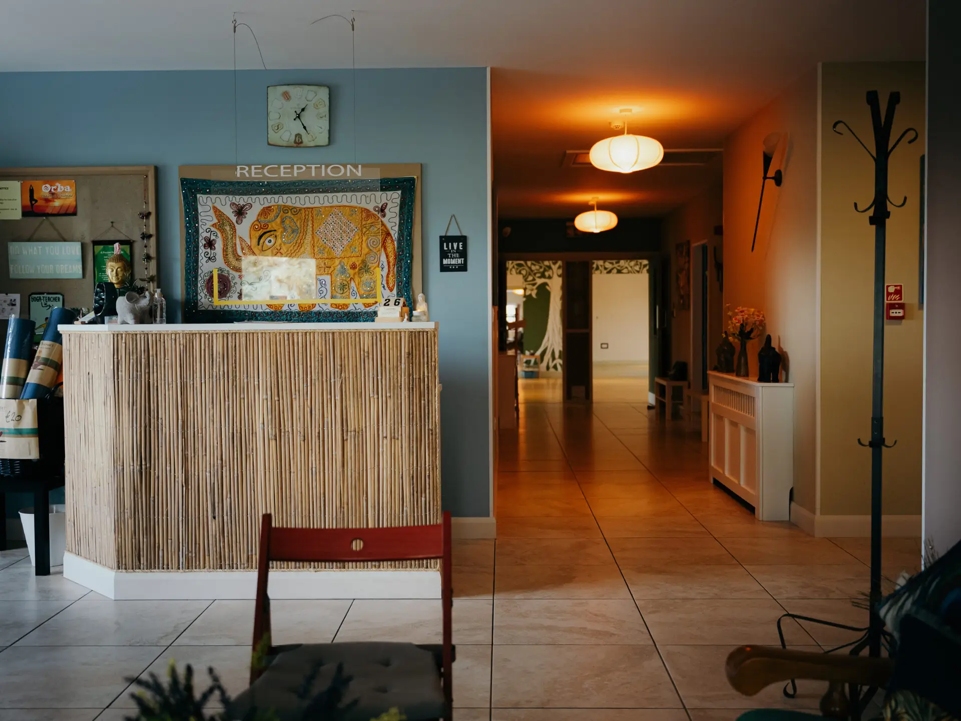 Orba Yoga Retreat Health Spa reception desk welcome area County Tyrone